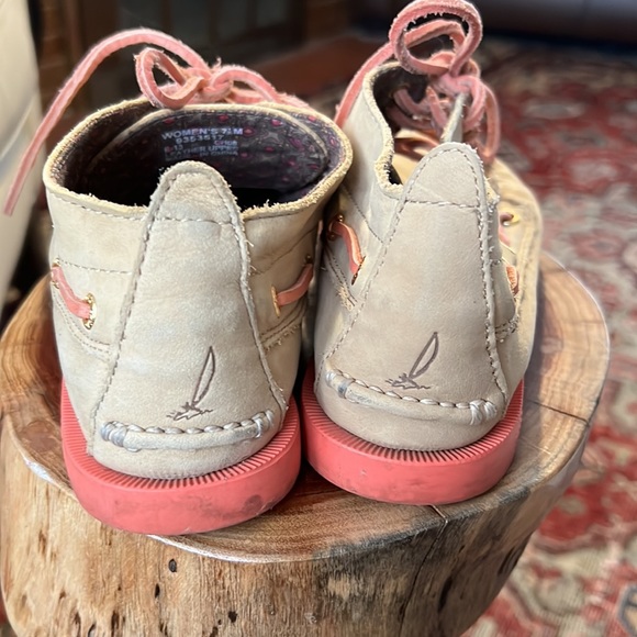 Sperry Top Sider tan leather moccasin ankle booties boat shoes - Picture 3 of 6